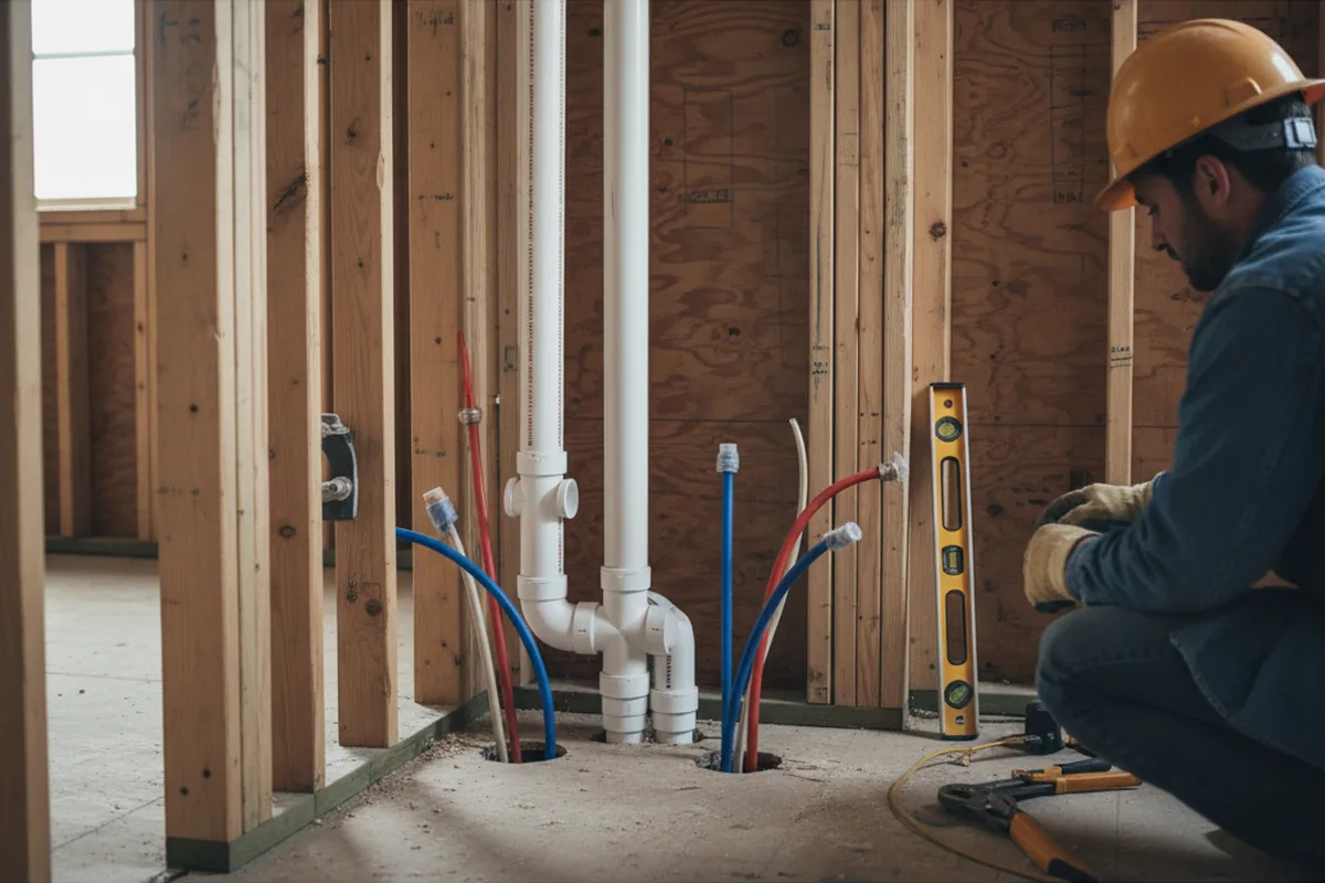 Drain and supply rough-in during Drain Cleaning in Sandusky